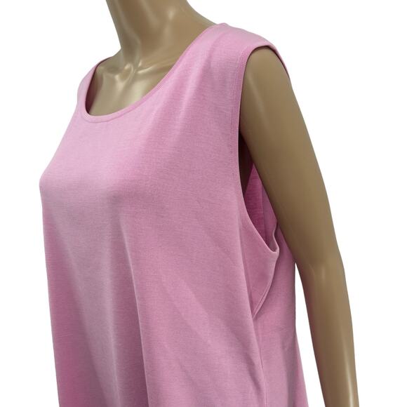 Misook Pink Scoop Neck Classic Knit Tank Top - Picture 4 of 9